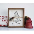 thumbnail image 3 of Parisloft Believe Framed Wood Wall Sign with Cutout Christmas Tree, Christmas Wall Decor,  7.8"W  x 9.5"H, 3 of 9