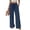 46#Dark Green, variant on Wide Leg Pants Woman Flowy Palazzo Drawstring Elastic Waist Trousers with Pockets Casual Lounge Khaki M