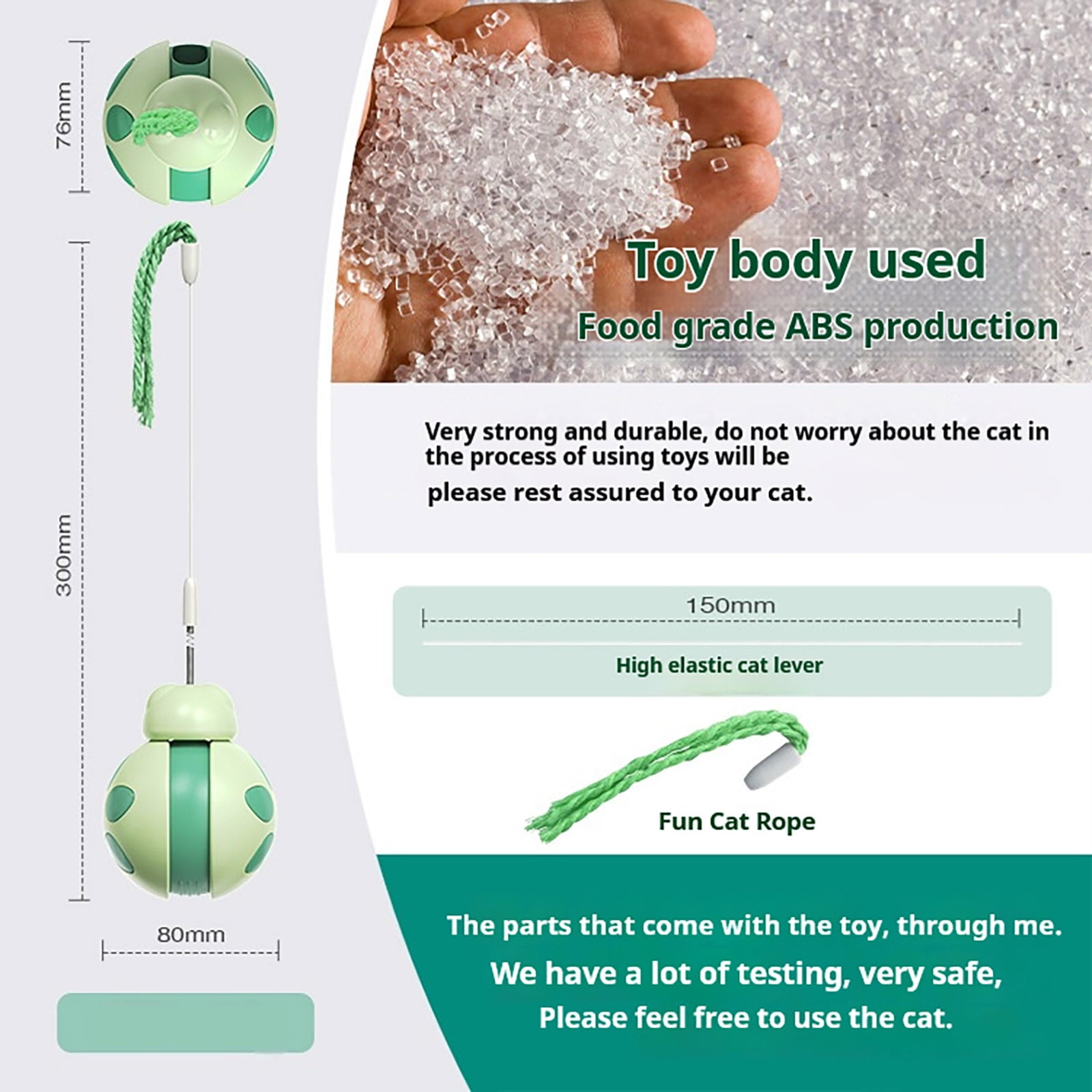 Interactive Cat Toy Rolling Ball with Food Dispenser - Tumbler Design, Bounce Teaser Wand, Cat Toy Balls, Funny Exercise, Safe Play Pet Toy Indoor for Bored Kittens Adults Cats(2PC)
