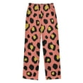 thumbnail image 2 of Wobogo Coral Pink Leopard Long Pajama Pants Bottoms Soft Sleepwear with Pockets, 2 of 9