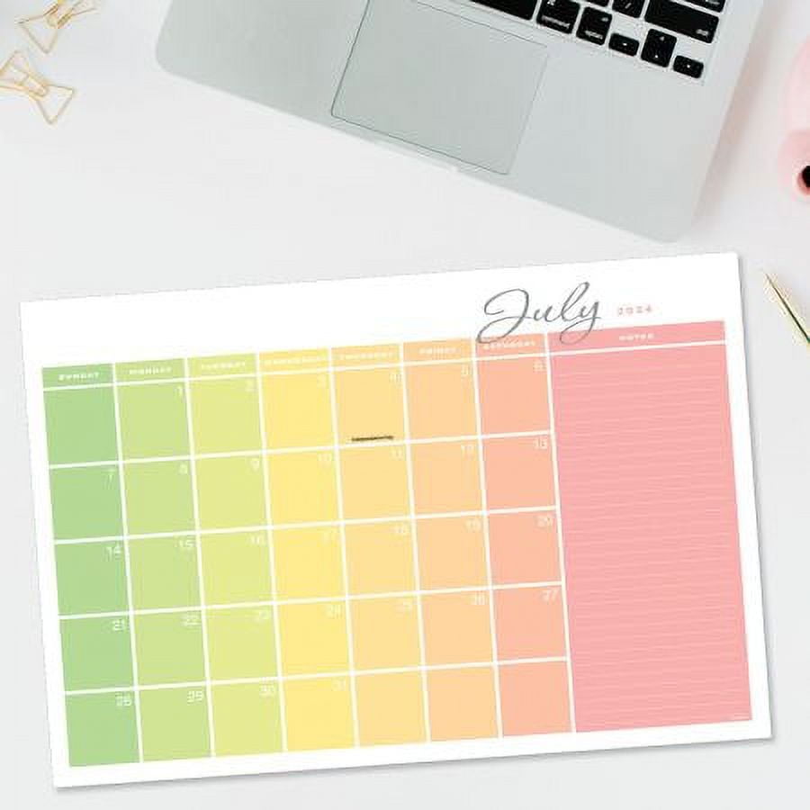 2024-2025 Rainbow Colors Desk Calendar Pad, 11-Inch x 16-1/4
