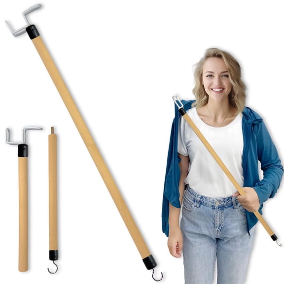 BPPEG 27" Dressing Stick, Long Dressing Stick for Elderly, Disabled, Limited Mobility – Daily Living Dressing Aid Stick for Hip Replacement, Back - Dressing Aid for Pants, Shoes, Socks
