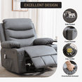 thumbnail image 4 of Swivel Rocker Recliner with Heat & Massage | 360° Rotation Oversized Chair | Includes Side/Front Pockets & Cup Holder, 4 of 8