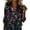Tops-A225Multicolor, variant on LEKWK Mardi Gras Shirts for Women Beaded Chain Stripe Button Down Blouses & Button-Down Shirts Long Sleeve Lapel Neck Casual Daily Wear