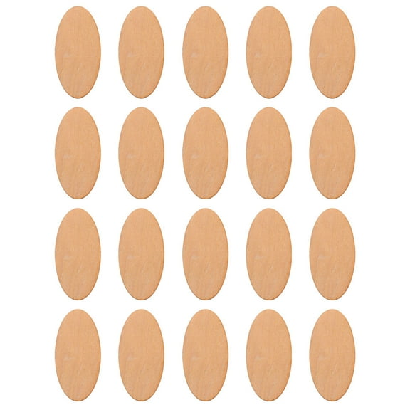 20pcs Oval Wood Pieces for DIY Craft Blank Painting Cutouts Unfinished Wooden Chips