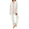 thumbnail image 2 of BLCHUNen 2 Piece Pajamas Sets for Women Long Sleeve V Neck Button down Winter Warm Loungewear Outfits with Pockets, 2 of 4