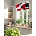 thumbnail image 6 of Abstract Style Window Valance Curtain Red Black Rod Pocket Short Curtain for Living Room, Bedroom & Kitchen Window Decor 54x18in, 6 of 8