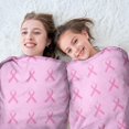 thumbnail image 5 of Pink Breast Cancer Round Blanket,Comfortable Soft Flannel Throw Blanket,All Season,Warm Lightweight Blankets for Sofa Bed Couch Living Room Chair 47"x47", 5 of 5