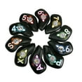 thumbnail image 3 of Cubierta de cabeza de hierros de golf Sharpla Golf Negro PU 4-9 P S A número X bordado, 3 of 8