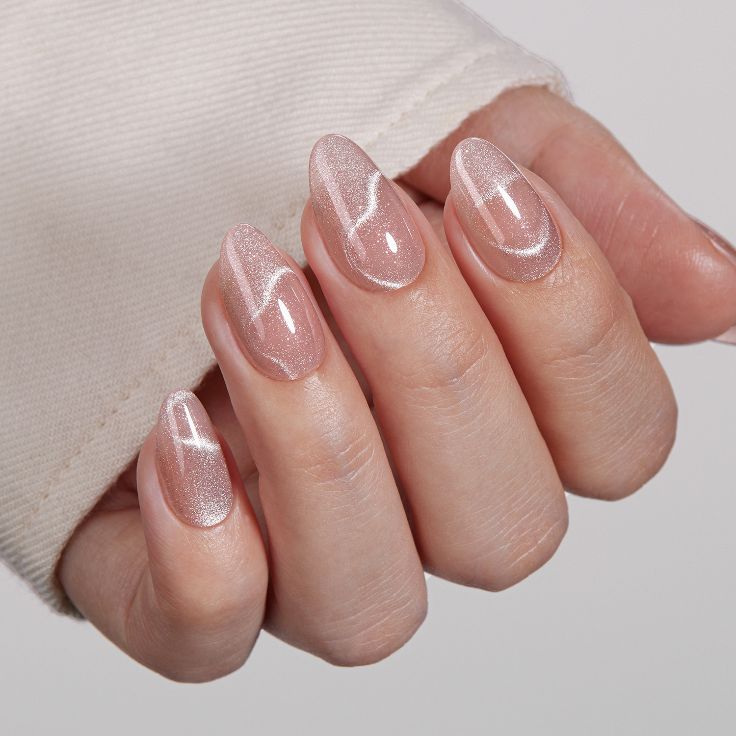 VSALON 42 Count Almond Press-On Nails, 32 PCS Pink French Tip & Cat Eye Nails, 2 Sets of 21 PCS Each, Full Well Tips, Plastic Material, False Nails, Up to 28 Days Wear, UV Glue Included