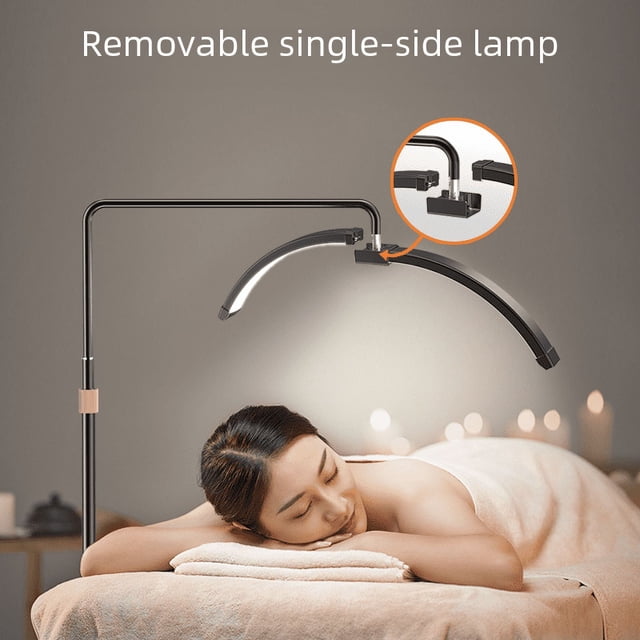 Lámpara de pie Lámpara de belleza para tatuajes Lámpara de belleza para uñas Lámpara de pestañas Lámpara de pie de belleza en forma de U desmontable Lámpara de belleza de media luna