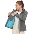 thumbnail image 4 of Little Donkey Andy Women's Waterproof Rain Jacket Breathable Stretch Windbreaker Outdoor Rain Coat & Detachable Hood Grey/Grey L, 4 of 6