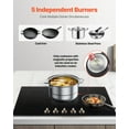 thumbnail image 2 of KFFKFF Induction Stove, 9200W Electric Kitchen Burner, 5 Control Knobs, Integrated Induction Stove with 12 Heat Levels, Glass Top, Automatic Power-Off, 2 of 9