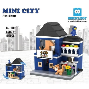 Brick Loot Mini City - Archie's Pet Shop Building Set, 155 Pieces