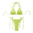 thumbnail image 3 of Sngxgn Women's High Waisted Bikini Sets Two Piece Swimsuits High Cut Bathing Suits(Green,M), 3 of 9