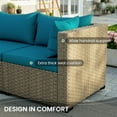 thumbnail image 4 of POTEBAN Patio Furniture Set, 7-Piece Outdoor Sectional All-Weather Wicker Patio Conversation Set for Backyard (Peacock Blue Cushions with Gray Rattan), 4 of 7