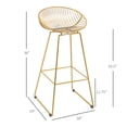 thumbnail image 3 of HOMCOM Bar stools Set of 2, Modern Tall Bar Chairs, Metal Breakfast Stools, Kitchen Stool Set with Backrest and Footrest, Steel Frame, Gold, 3 of 9