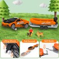 thumbnail image 3 of Wisairt Transport Toys Car with Boat Trailer Vehicle Playset,Toys with Sounds and Light for Kids Aged 3+ Birthday Party Gifts(Orange), 3 of 8