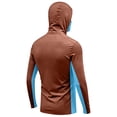 thumbnail image 4 of Inglocry UPF 50 Long Sleeve Men Fishing Hoodie with Face Mask Sun Protection Shirt Lightweight Quick Dry UV Rash Guard Shirts Light Brown M, 4 of 4