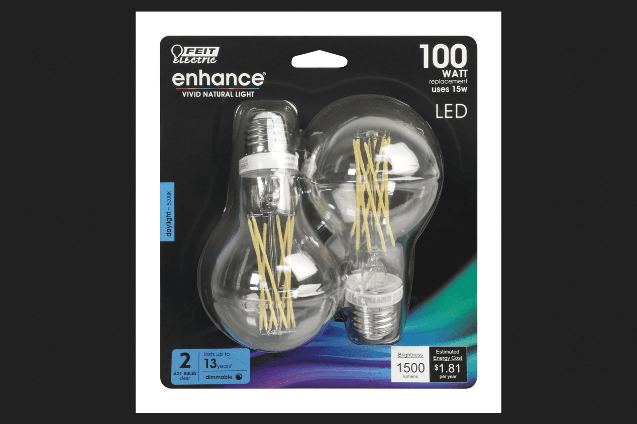 FEIT Electric Enhance 15 watts A23 Filament LED Bulb 1500 lumens