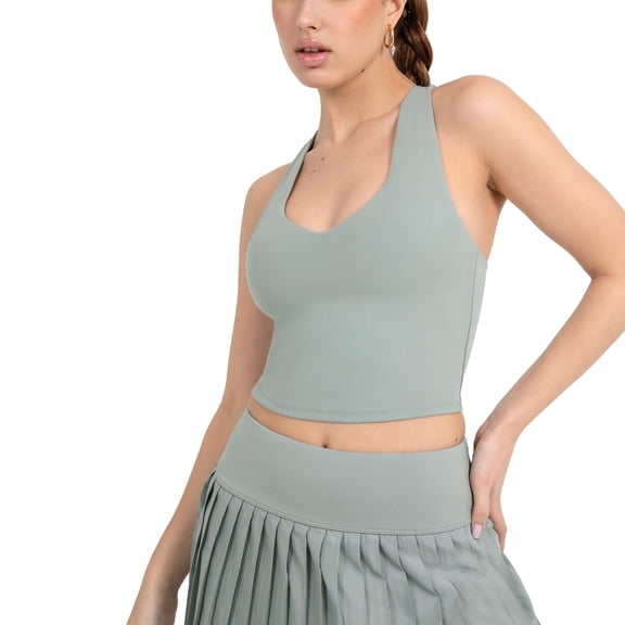 YITTY Active Women's and Women's Plus UltraLuxe Built-in Bra Tank Top, Athleisure, 4-Way-Stretch, Sizes XS-4X