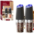 thumbnail image 2 of 1/2pcs Gravity Electric Salt And Pepper Grinder Set, Battery Powered LED Light One HandAutomatic Operation, 2 of 7