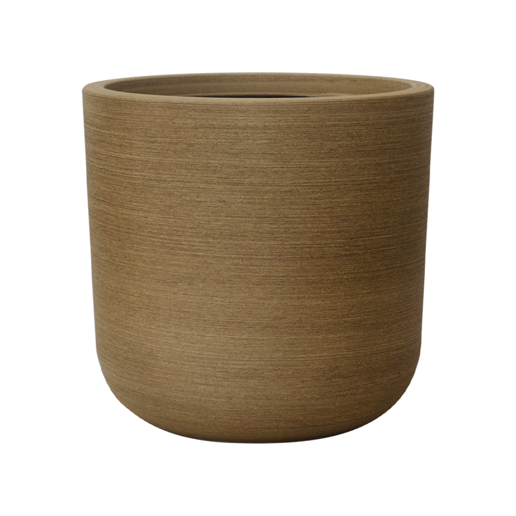 STONE LITE 10.4"x10.4"x11" Cylindrical Plastic Faux Wood Plant Pots and Planters with Drainage Holes