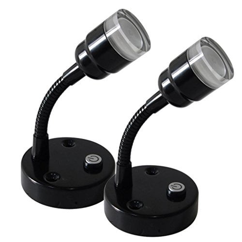 Dream Lighting Lampes de Lecture LED Économes en Énergie 12V/lampe de Chevet, 2 Modes, Lumière Bleue et Blanche Chaude, Montage Mural, pour RV/Caravane/auto/motorhome/camping-Car, Lot de 2