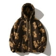 thumbnail image 2 of Qertyioot Hauts pour Femmes Mode Décontractée Fermeture Éclair Hiver Manches Longues en Peluche, 2 of 4