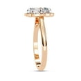 thumbnail image 3 of IGI Certified Lab Grown Diamond Engagement Ring | Center 9MM Cushion Cut Floral Halo Solitaire Wedding Rings For Women In 14k Solid Rose Gold | F-G, VS-SI Quality (3.50 Ctw) Ring Size-5.5, 3 of 7