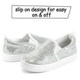 thumbnail image 3 of Bocca Kid's Slip on Sneakers Grey Girls Canvas Walking Shoes Size 7, 3 of 6