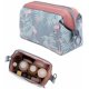 thumbnail image 2 of Neceser portátil con diseño de flores azul oscuro, neceser de viaje para mujer, neceser de maquillaje y organizador de cosméticos., 2 of 5