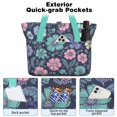 thumbnail image 2 of Tote Bag for Women - Pioneer Flower Shoulder Bag - Large Utility Work Duffle Bag with Zipper Handbag for Travel, Work, Sprots, 2 of 5