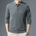 thumbnail image 6 of Men's Autumn Solid Polo Knit Slim Fit Casual Long Sleeve Wool Sweater, 6 of 14