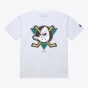 Men's Mitchell & Ness White Anaheim Ducks Core Vintage Logo T-Shirt