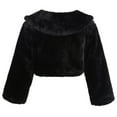 thumbnail image 2 of MSemis Kids Girls Long Sleeve Faux Fur Coat Jacket Wedding Shawl Bolero Shrug Cardigan, 2 of 5