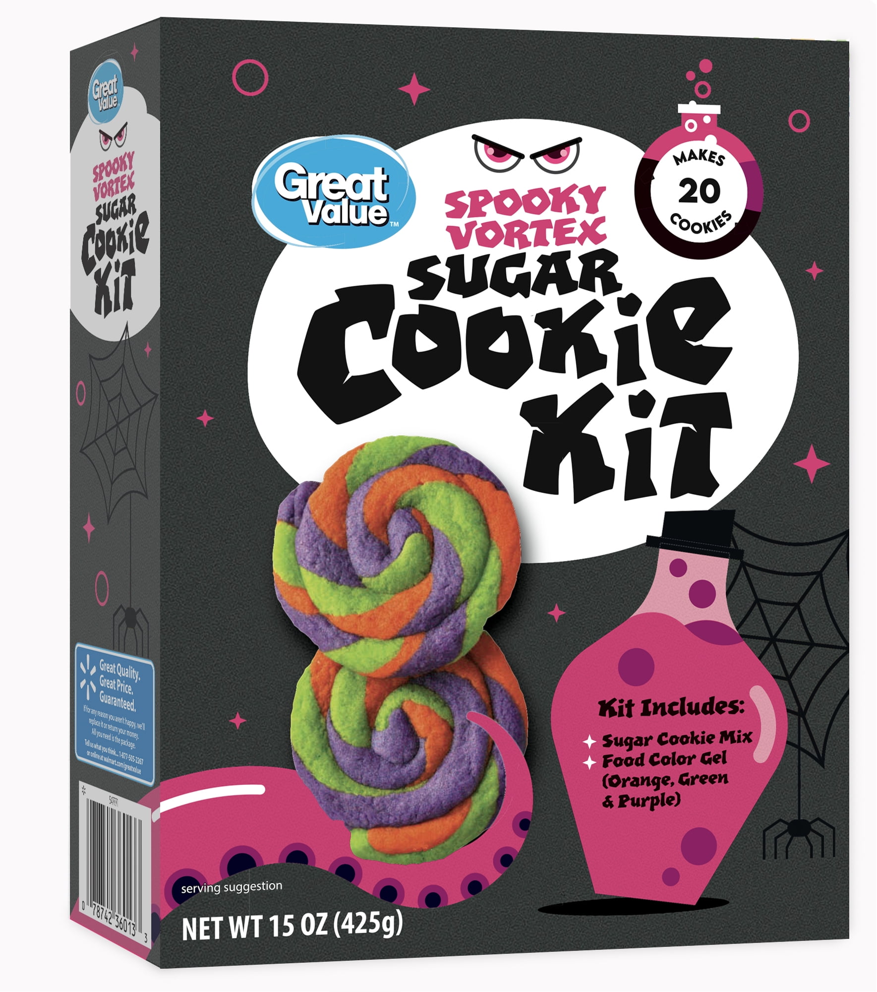 Great Value Spooky Vortex Sugar Cookie Kit, 15 oz