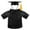 Black, variant on Dog Graduation Cap and Gown Set - Adjustable Knit Fabric with Gold Tassel, 3 Sizes (S/M/L) for Small Dogs & Cats to Medium Dogs, Washable Formal Pet Graduation Attire (Black)