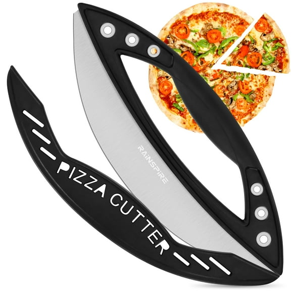 Cortador de pizza Rainspire Rocker Blade de acero inoxidable negro