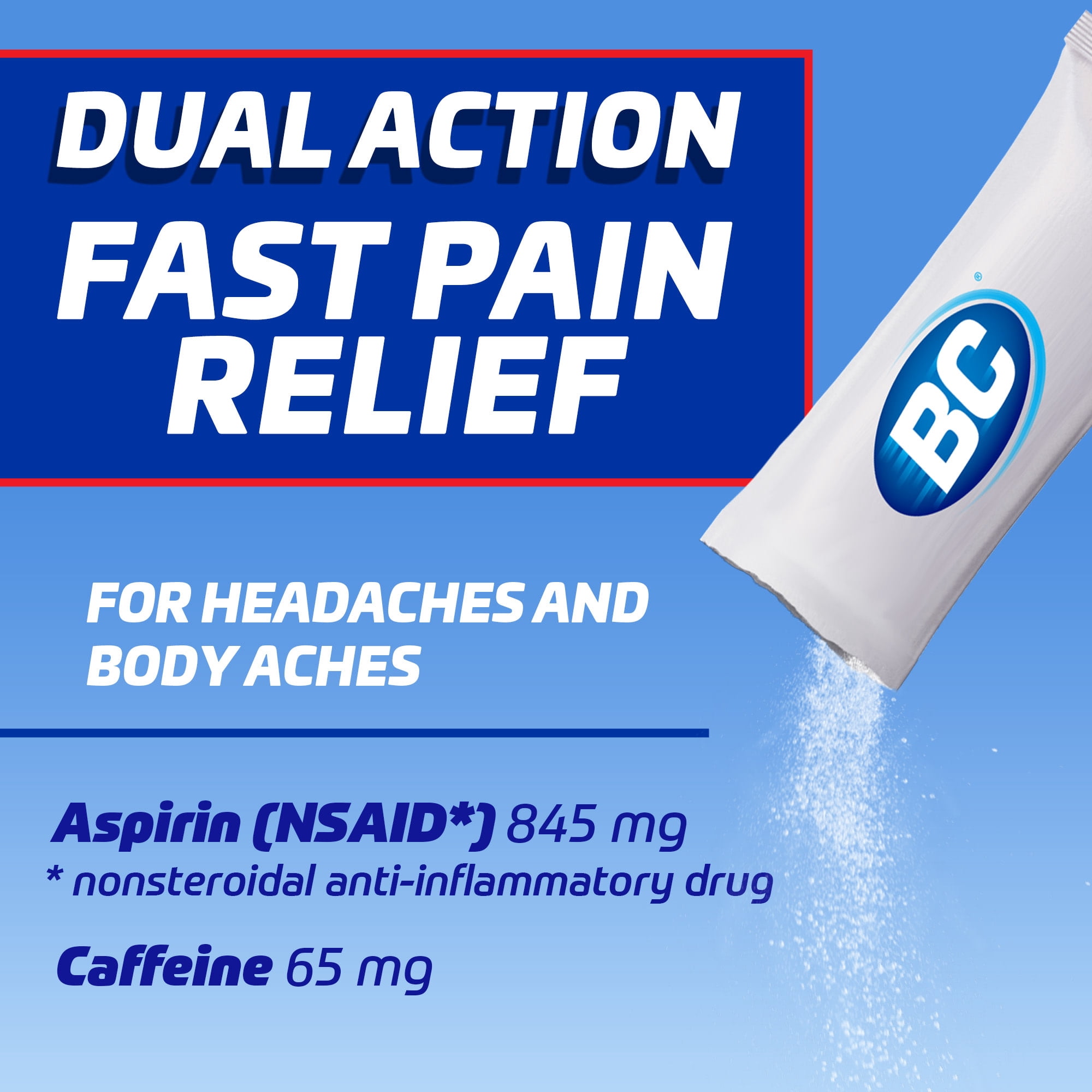 (3 pack) BC Pain Relief Powder, Cherry Flavor Headache Relief with Aspirin & Caffeine, 24 Count