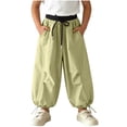 thumbnail image 7 of Nilvkv Boys Baggy Pants, Boys Pants, Contrast Drawstring Waist on Lightweight Pleated Cuffed Joggers, great pick for Outdoor Activities Yellow 4-5 Years, 7 of 7