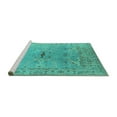 thumbnail image 2 of Ahgly Company Machine Washable Indoor Square Oriental Turquoise Blue Traditional Area Rugs, 4' Square, 2 of 4