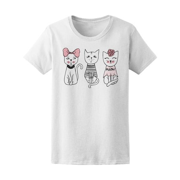 Cute Fashion Kitties, Cat Lovers Tee Women's -Image by Shutterstock