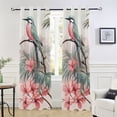 thumbnail image 5 of Birds Flowers and Leaves Blackout Curtain Panels Drapes Privacy Assured with Light Filtering Curtains for Living room Bedroom Bathroom Window, 5 of 6