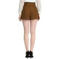 thumbnail image 4 of INSPIRE CHIC Women's Elegant Bow Self-Tie Belt High Paper Bag Waist Pleated Shorts M Coffee, 4 of 8