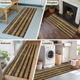 thumbnail image 5 of Black Golden Striped Runner Rug 2x6 FT, Non Slip Hallway Rugs, Luxury Farmhouse Stripes Washable Soft Floor Carpet Non-Shedding Throw Runner Carpet Long Rug for Entryway Kitchen Bedside Sliding Door, 5 of 8