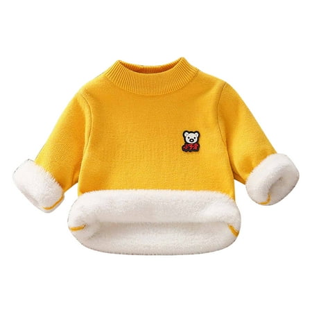 

Kids Sweaters for Boys Girls Spring Crewneck Long Sleeve Knitwear Unisex Solid Thermal Knitting Tops Sweater