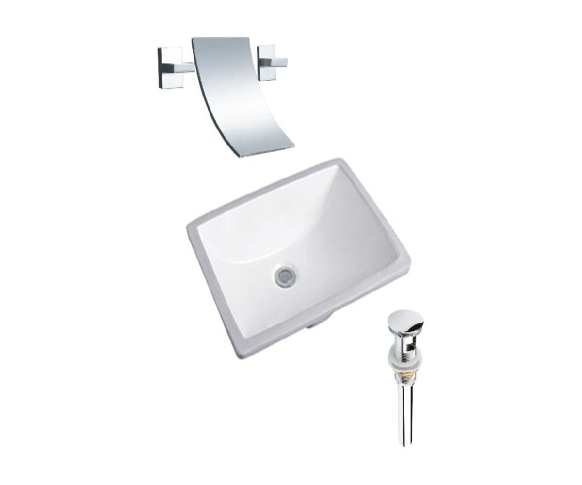 DROP Bath and Kitchen DR091178 Undermount Bathroom Sink Set