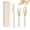 1 Sets - Beige, variant on Reusable travel tableware set (including storage box), eco-friendly plastic tableware without BPA, convenient to carry and suitable for picnics and camping