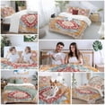 thumbnail image 5 of 3 Piece Vintage Ethnic Duvet Cover Set Full Size,Microfiber Comforter/Quilt Cover with Corner Ties and 2 Pillowcases,Boho Tribes Modern Orange Middle Century All Season Bedding with Zipper Closure, 5 of 8